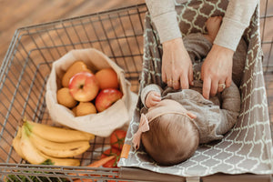 Baby Shopping Cart Hammock - Gray/Aqua