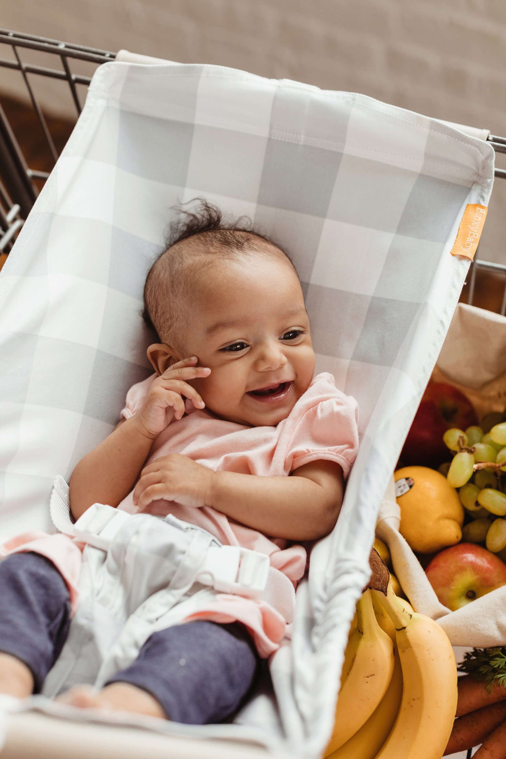 Baby Shopping Cart Hammock | Buffalo Check Pattern
