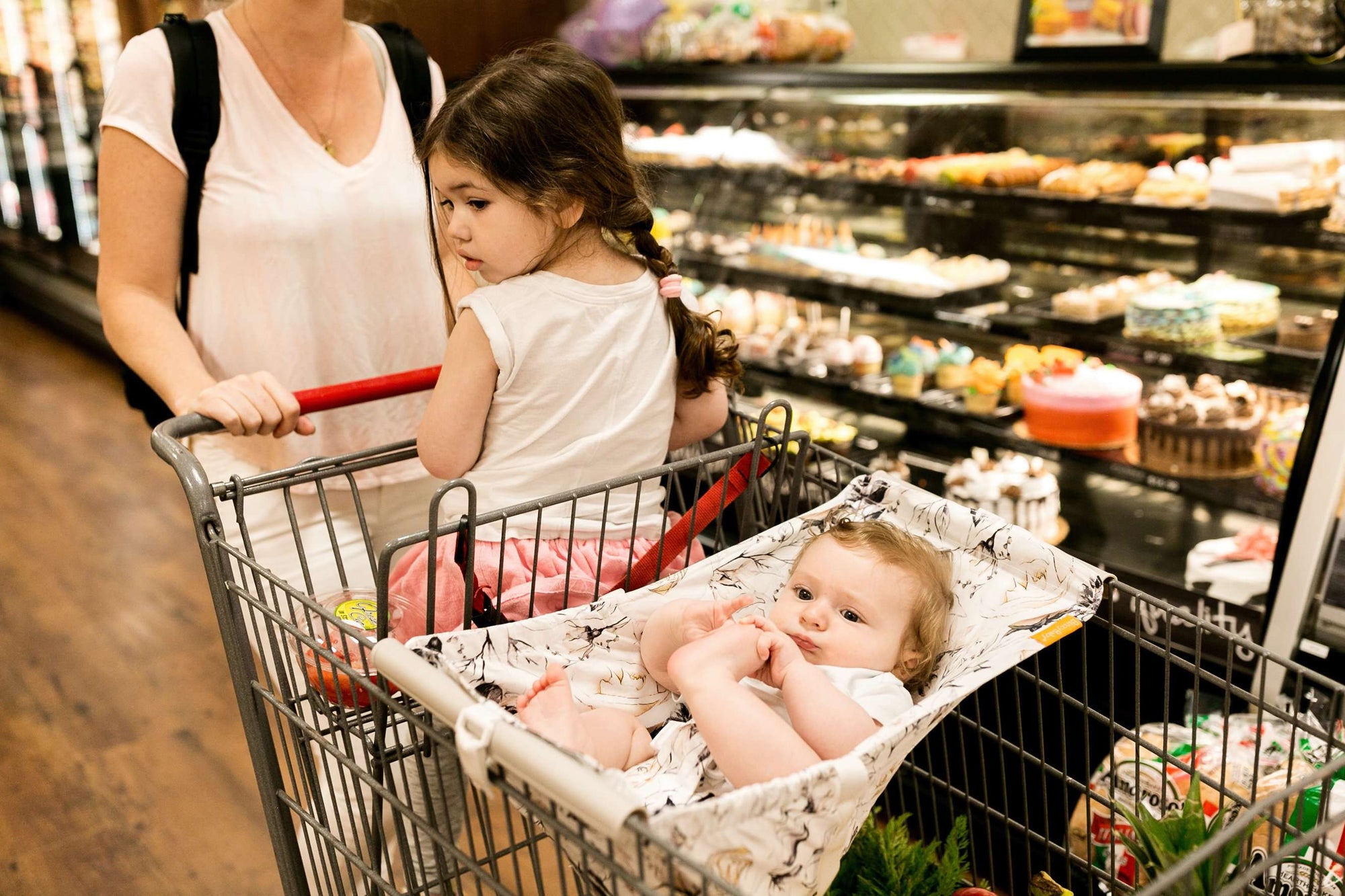 Baby Shopping Cart Hammock | Coming Up Roses Beautiful Floral Print