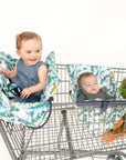 Baby Shopping Cart Cover - Tropical Day Leaf Print - cart cover and hammock with room for groceries