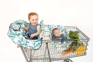 Baby Shopping Cart Cover - Tropical Day Leaf Print - cart cover and hammock with room for groceries