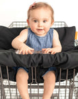 Baby Shopping Cart Cover - Black Fabric - happy baby