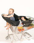 Baby Shopping Cart Cover - Black Fabric - cover and hammock in one cart with room for groceries