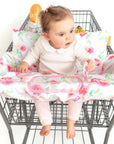 Baby Shopping Cart Cover - Full Bloom Watercolor Floral Print - happy baby