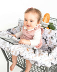 Baby Shopping Cart Cover - Coming Up Roses Beautiful Floral Print - happy baby
