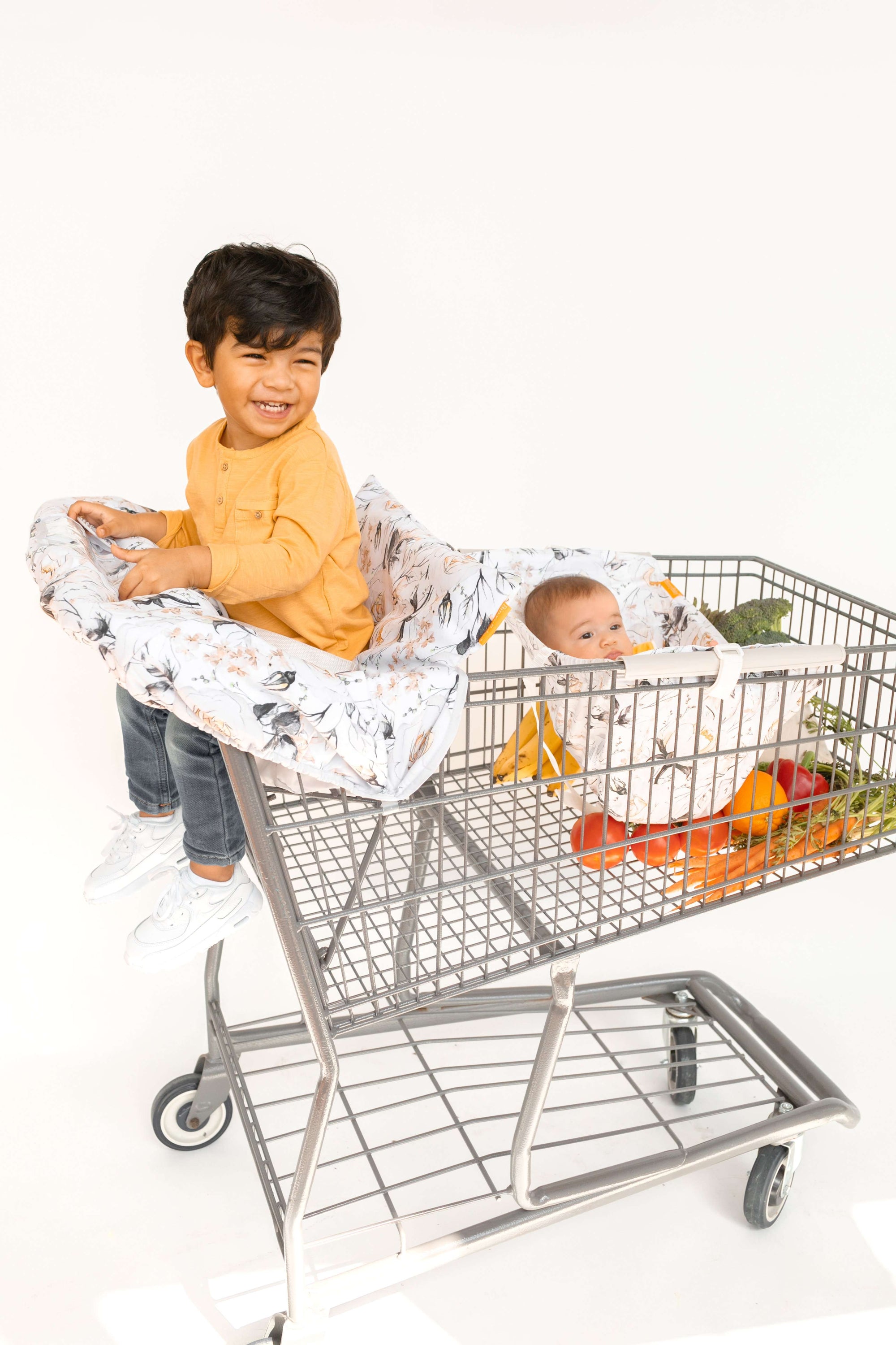 Baby Shopping Cart Cover - Coming Up Roses Beautiful Floral Print - cover and hammock with room for groceries