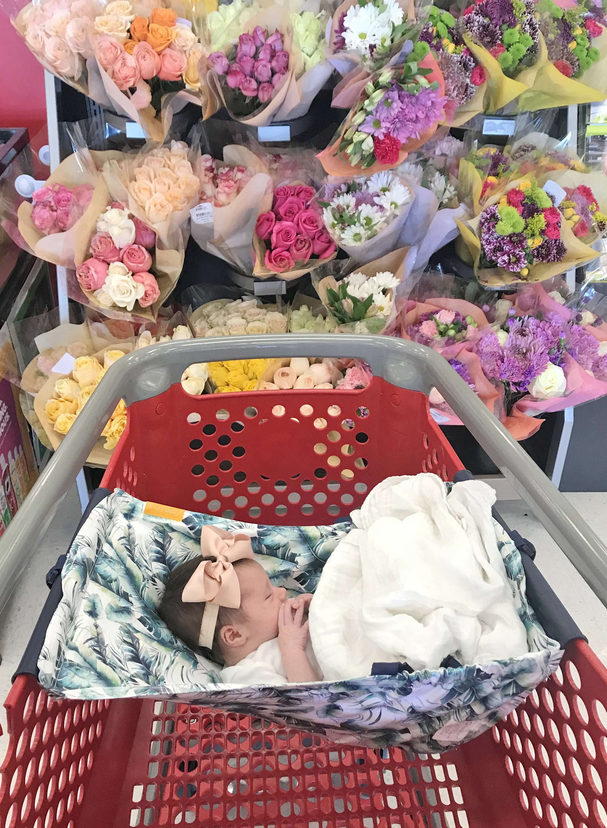 Baby Shopping Cart Hammock | Tropical Days Leaf Print