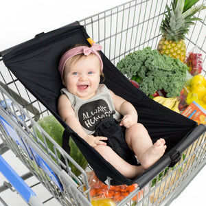 Baby Shopping Cart Hammock - Black Fabric