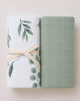 Organic Swaddle Blanket 2-Pack | Eucalyptus + Sage