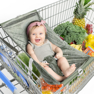 Baby Shopping Cart Hammock - Sage Leaves