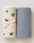Organic Swaddle Blanket 2-Pack | Blueberry + Sky