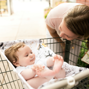 Baby Shopping Cart Hammock - Coming Up Roses Beautiful Floral Print