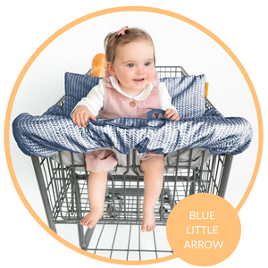 Baby Shopping Cart Cover - Blue Little Arrows Design