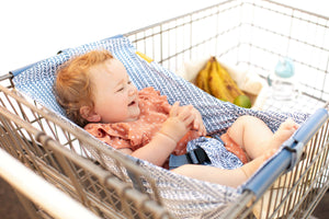 Baby Shopping Cart Hammock - Blue Little Arrow Design