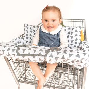Baby Shopping Cart Cover - Triangles - happy baby