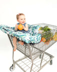 Baby Shopping Cart Cover - Tropical Day Leaf Print - happy baby