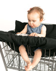 Baby Shopping Cart Cover - Black Fabric - happy baby