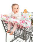 Baby Shopping Cart Cover - Full Bloom Watercolor Floral Print - happy baby