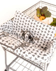 Baby Shopping Cart Cover - Triangles - plastic pouch and attached toy rings