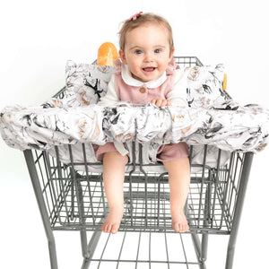 Baby Shopping Cart Cover - Coming Up Roses Beautiful Floral Print - happy baby