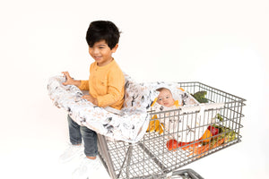 Baby Shopping Cart Cover - Coming Up Roses Beautiful Floral Print - cover and hammock with room for groceries