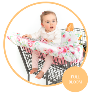 Baby Shopping Cart Cover - Full Bloom Watercolor Floral Print