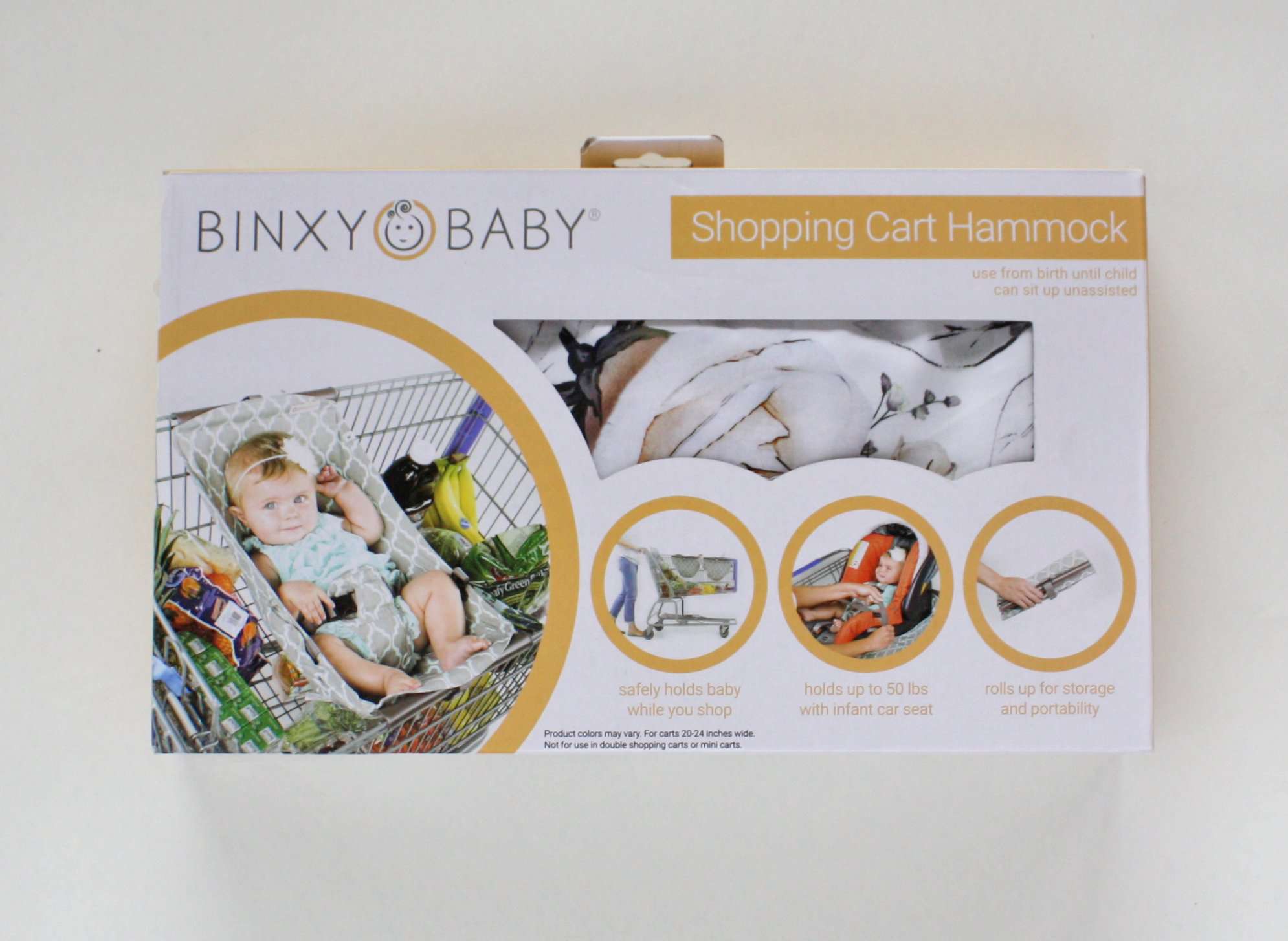 Baby Shopping Cart Hammock - Coming Up Roses Beautiful Floral Print