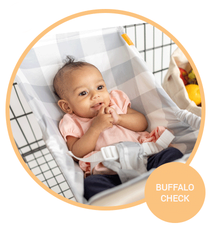 Baby Shopping Cart Hammock - Buffalo Check Pattern
