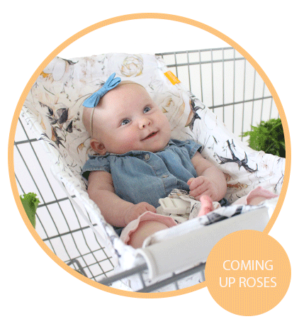 Baby Shopping Cart Hammock - Coming Up Roses Beautiful Floral Print