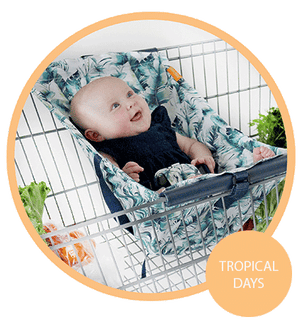 Baby Shopping Cart Hammock - Tropical Days Leaf Print