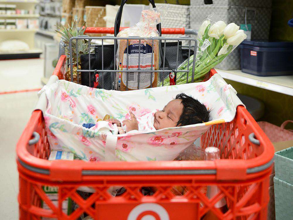 Baby Shopping Cart Hammock - Full Bloom Watercolor Floral Print