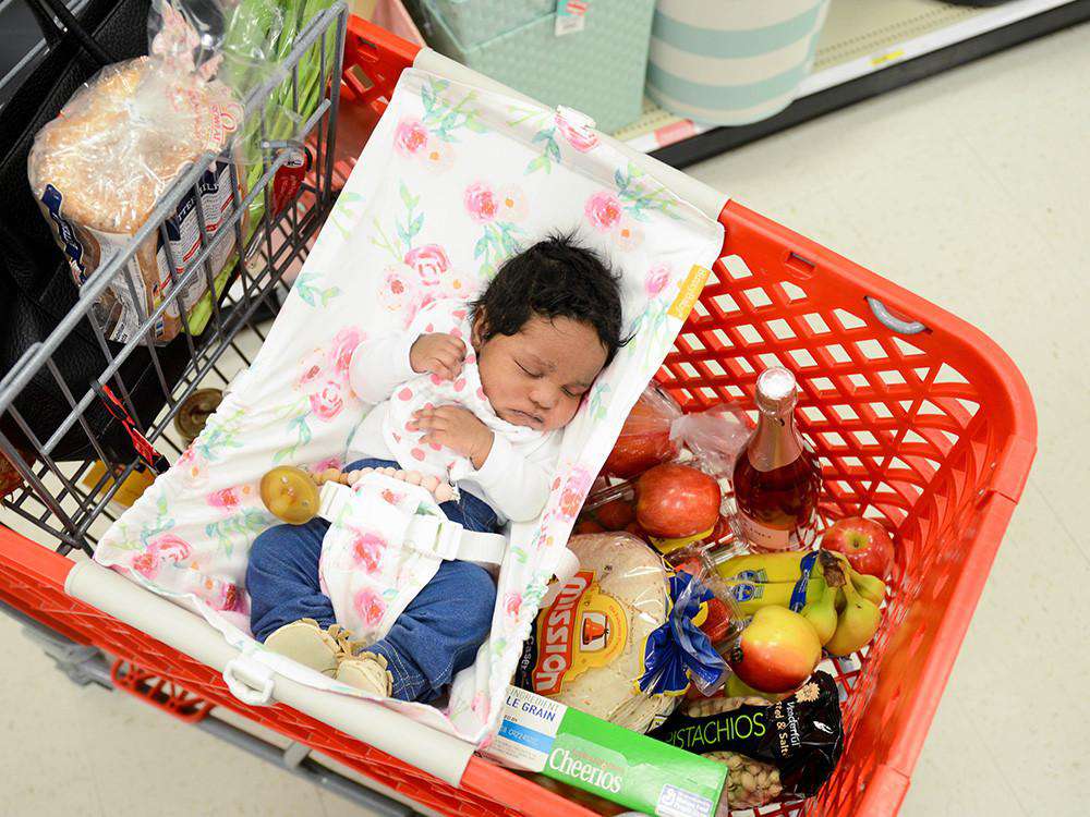 Baby Shopping Cart Hammock - Full Bloom Watercolor Floral Print