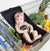Baby Shopping Cart Hammock - Black Fabric
